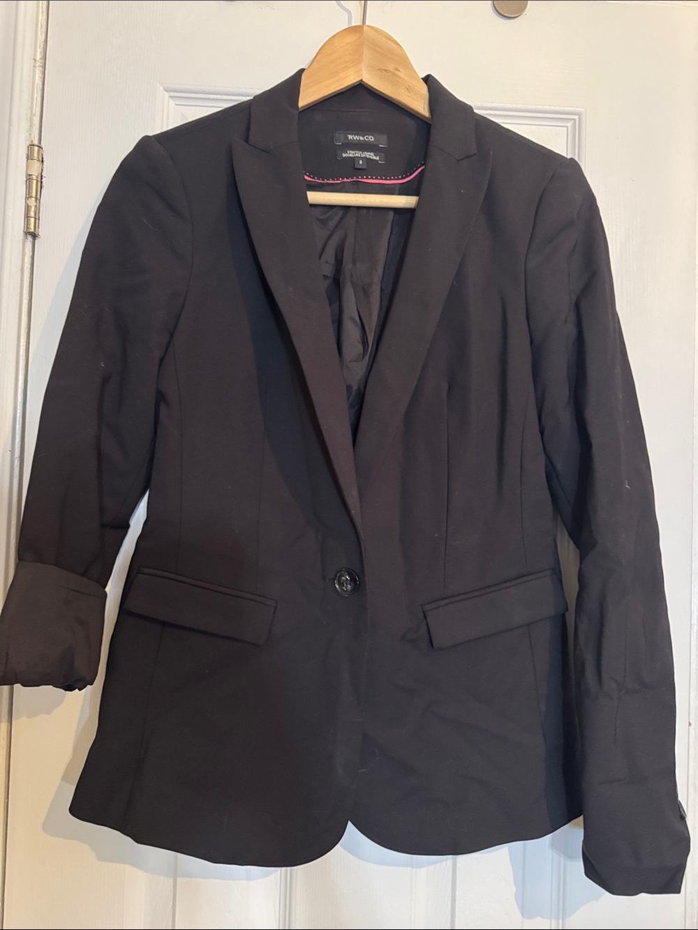 RW&CO Black Stretch Tailored Blazer Size 2